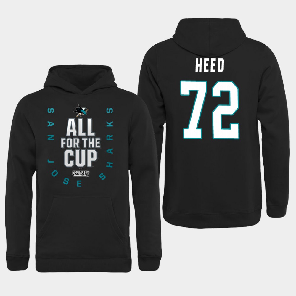 Men NHL Adidas San Jose Sharks #72 Heed black hoodie